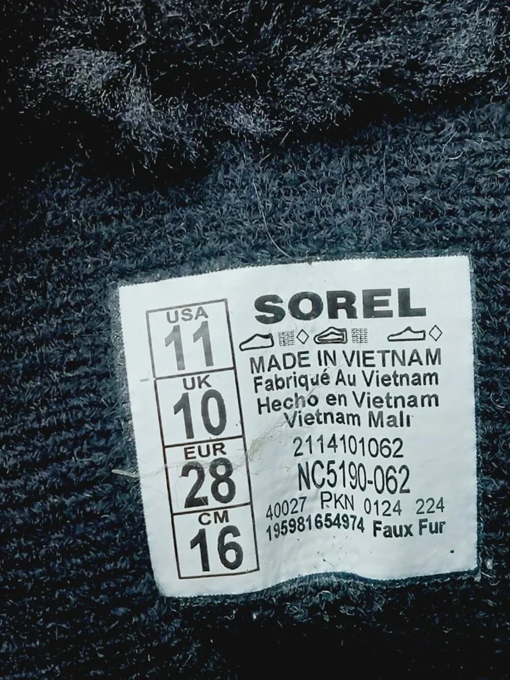 Sorel Girl's Gray Black Snow Commander Faux Fur Ankle Winter Boots Size 11